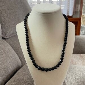 Elegant Black Beaded Necklace